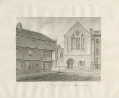 Lichfield - Guildhall: desenho sépia de John Buckler