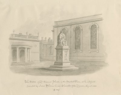 Lichfield - Market Place: desenho sépia (vinheta) de John Buckler