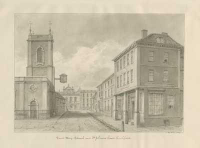 Lichfield - Igreja de Santa Maria: desenho em sépia, 1833 de John Buckler