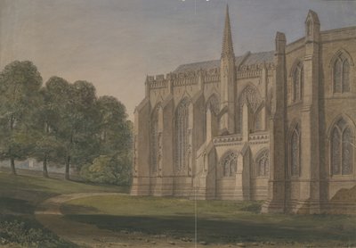 Catedral de Lichfield - Vista Noroeste: pintura em aquarela, 184 [5] de John Buckler