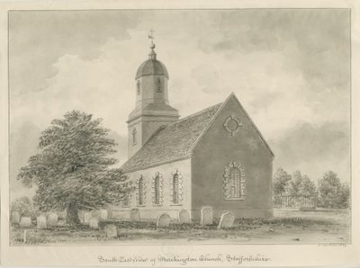 Igreja Marchington: desenho sépia de John Buckler