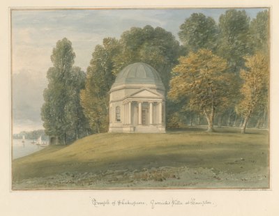 Middlesex - Hampton - Templo de Shakespeare em Garrick "s Villa, 1831 de John Buckler