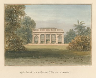 Middlesex - Hampton - A Casa Verde na Vila de Garrick, 1831 de John Buckler