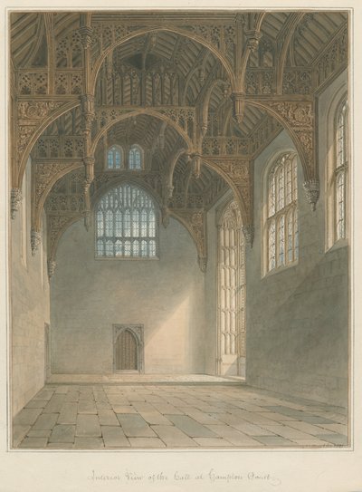 Middlesex - Hampton Court - Interior de Hall, 1821 de John Buckler