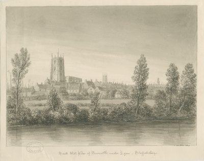 Newcastle-under-Lyme Town: desenho de lavagem sépia de John Buckler