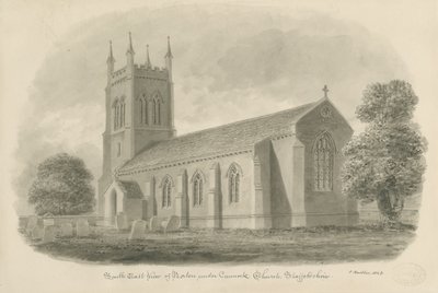 Igreja Norton Canes: desenho de lavagem sépia de John Buckler