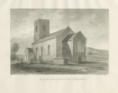 Igreja Onecote: desenho em sépia, 1847 de John Buckler