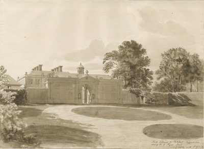 Patshull House: desenho em sépia, nd [1820] de John Buckler