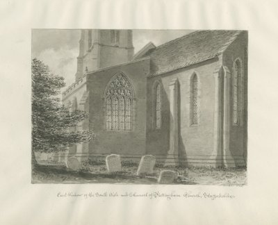 Igreja de Pattingham - janela leste: desenho em sépia, 1846 de John Buckler