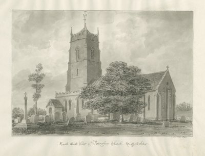 Igreja Pattingham: desenho sépia de John Buckler