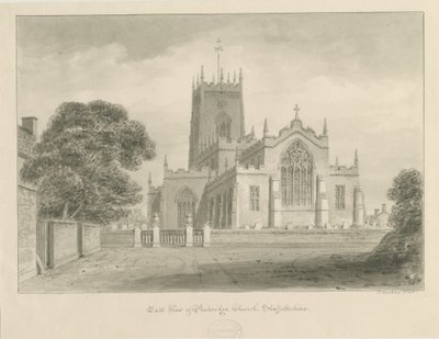 Igreja Penkridge: desenho em sépia de John Buckler