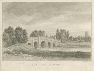 Penkridge Town - Ponte [Bull]: desenho sépia de John Buckler