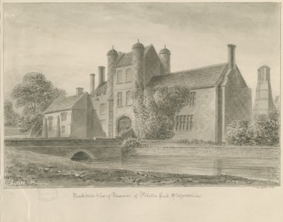 Pillaton Hall: desenho sépia, 1841 de John Buckler