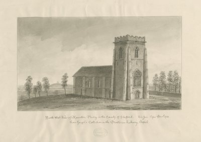Ranton Abbey [Priory]: desenho sépia, nd [1770-1851] (desenho) de John Buckler