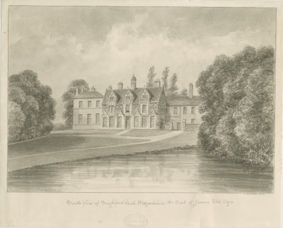 Seighford Hall: desenho sépia de John Buckler