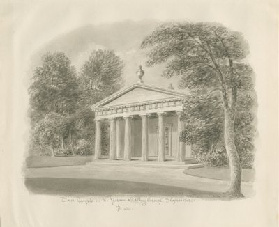 Shugborough - Templo Dórico: desenho em sépia, 1842 de John Buckler