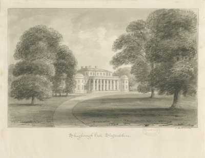 Shugborough Hall: desenho sépia de John Buckler