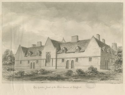 Stafford - Alms Houses: desenho sépia, 1841 de John Buckler