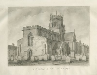 Stafford - Igreja de Santa Maria: desenho sépia de John Buckler