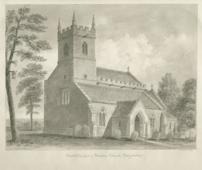 Igreja Standon: desenho sépia de John Buckler