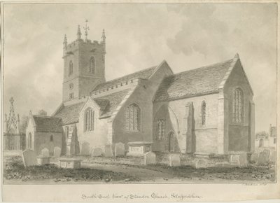 Igreja Standon: desenho sépia de John Buckler
