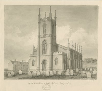 Igreja de Stoke-upon-Trent [Nova]: desenho em sépia de John Buckler