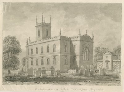 Igreja de Pedra - &39;St. Michael&39;s &39;: desenho sépia de John Buckler