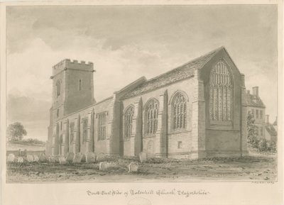 Igreja de Tatenhill: desenho de lavagem sépia de John Buckler