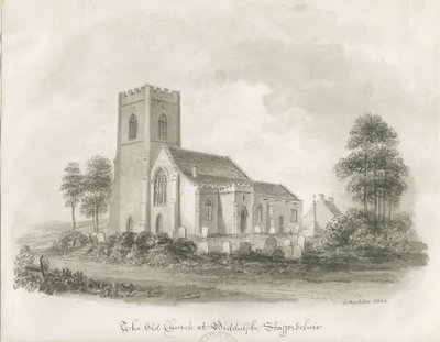 A igreja velha em Biddulph, Staffordshire, 1844 de John Buckler