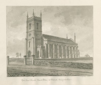 Igreja Walsall [&39;Novo&39;]: desenho em sépia de John Buckler