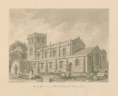 Westmorland - Appleby Church: desenho sépia, 1800 de John Buckler