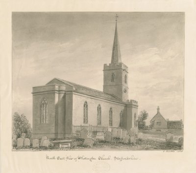Igreja Whittington: desenho de lavagem sépia de John Buckler