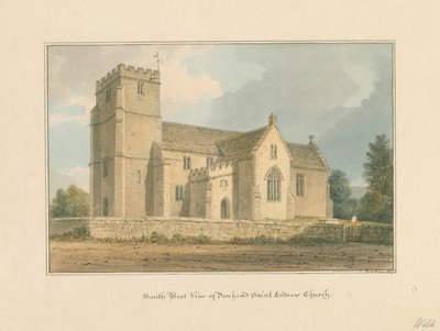 Wiltshire - Igreja de Santo André de Donhead, 1817 de John Buckler