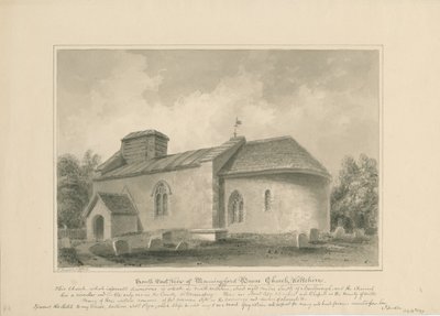 Wiltshire - Igreja de Manningford Bruce: desenho em sépia, 1806 de John Buckler