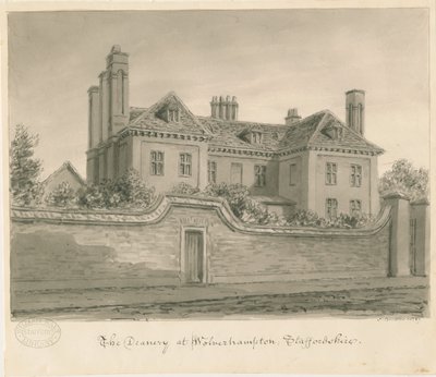 Wolverhampton - The Deanery House: desenho em sépia de John Buckler