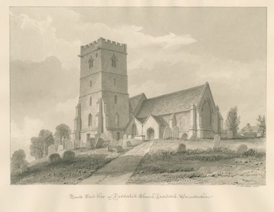 Worcestershire - Droitwich - Igreja Dodderhill: desenho sépia de John Buckler
