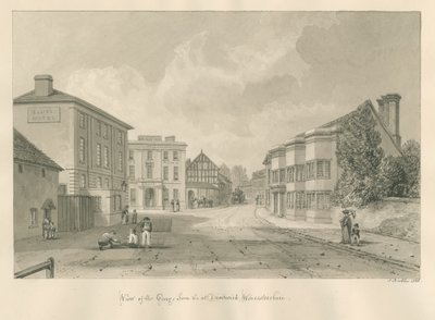 Worcestershire - Droitwich - George Inn: desenho em sépia, 1833 de John Buckler