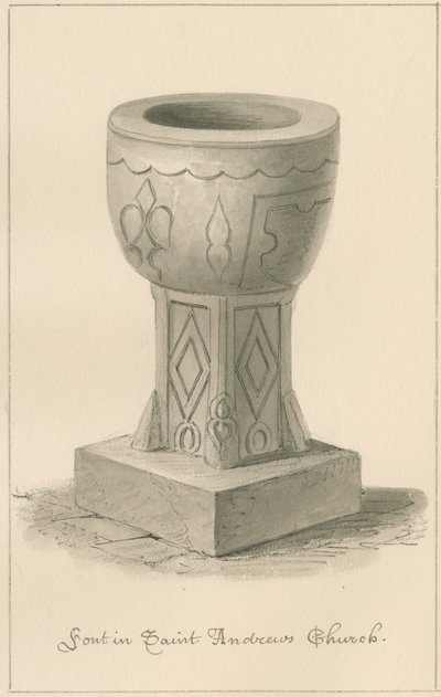 Worcestershire - Droitwich - Fonte da Igreja de Santo André, 1833 de John Buckler