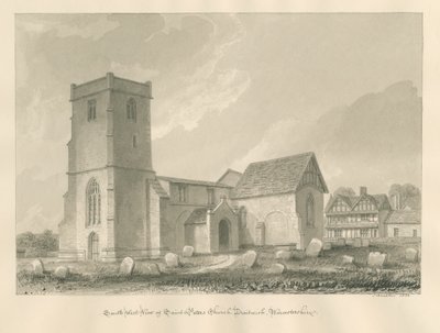 Worcestershire - Droitwich - Igreja de São Pedro: desenho em sépia, 1833 de John Buckler