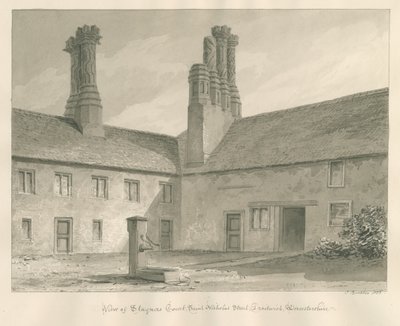 Worcestershire - Droitwich - Staynors Court: desenho sépia, 1833 de John Buckler