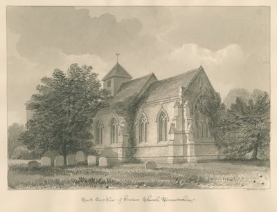 Worcestershire - Igreja de Hadsor: desenho em sépia, 1833 de John Buckler