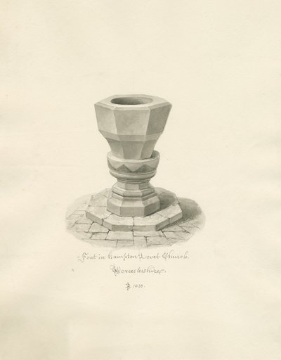 Worcestershire - Igreja Hampton Lovett - Fonte: desenho em sépia de John Buckler