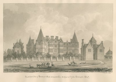 Worcestershire - Westwood Park: desenho em sépia, 1820 de John Buckler