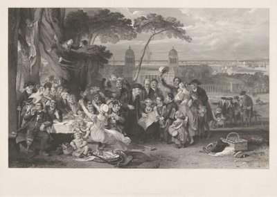 Festa em um parque comemora vitória em Trafalgar de John Burnet