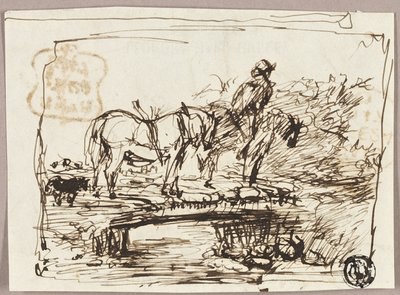 Esboço da ponte de travessia de cavalos de John Burnet