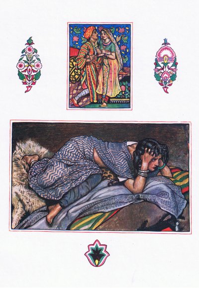 Gipsys Deserted Camp: Hillside Camp, ilustração de The Garden of Kama (e outras letras da Índia), 1920 de John Byam Liston Shaw