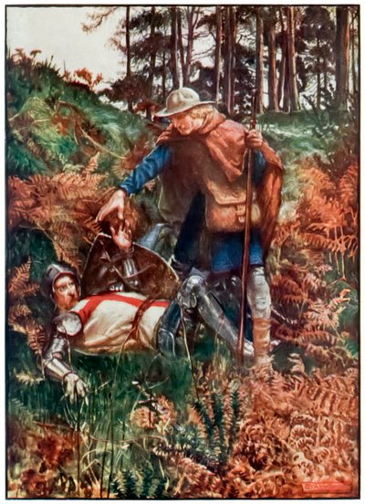 Fiel ajuda Christian após sua queda dos peregrinos Progresso deste mundo, para o que está por vir John Bunyan (1628-1688) Ilustração por Byam Shaw (1872-1919) mostrando ser cristão de John Byam Liston Shaw