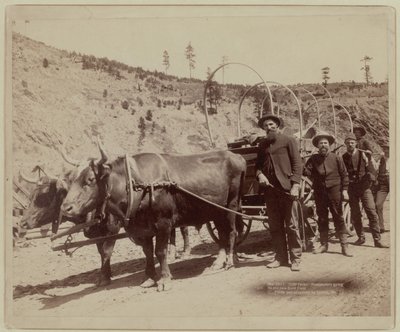 1889 - Garimpeiros a caminho dos campos de ouro (fotografia a preto e branco) de John C. H. Grabill