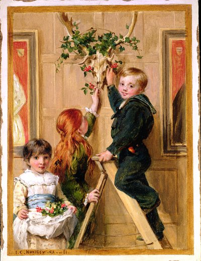 Decorando com Holly, 1881 de John Callcott Horsley