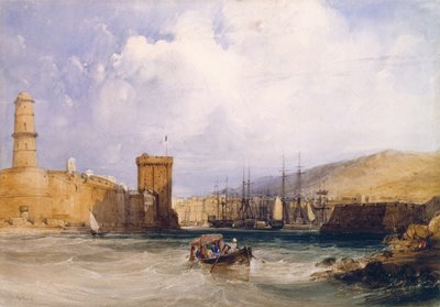 A entrada para o porto de Marselha (wc) de John Callow